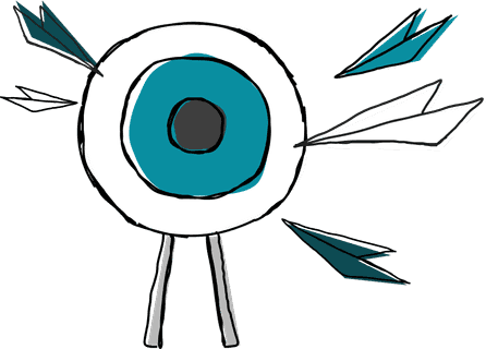 Target hit: symbol of success and achieved goals